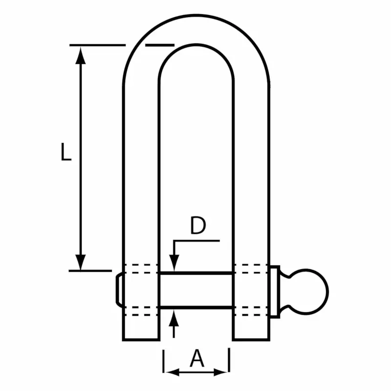 Allen Strip Forged Stainless Steel D Shackle with Slotted Pin x2 AL-5405-S