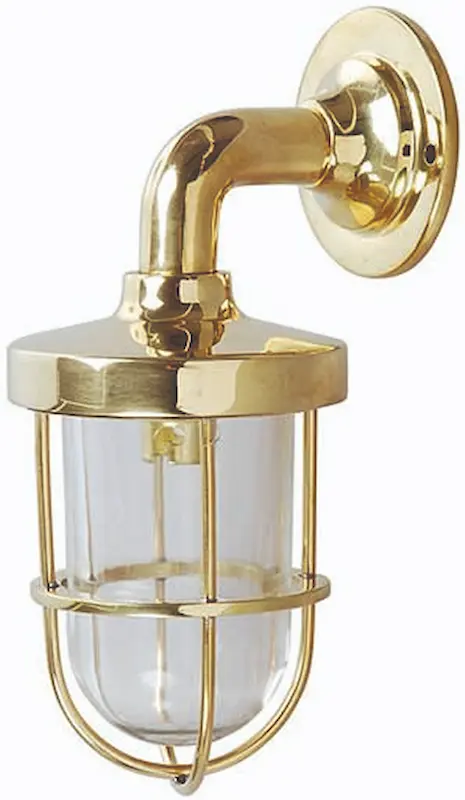 Davey and Co. Weatherproof Guarded Bulkhead Light Brass