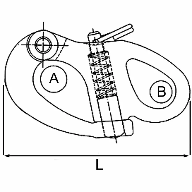Stainless Steel Snap Shackle with Fixed Eye