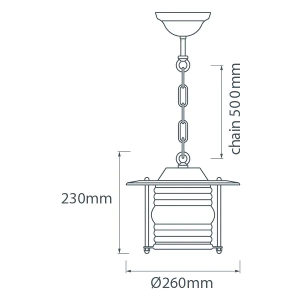 Ceiling Light Brass Clear Glass (with Chain & Ceiling Rose) Mains Voltage