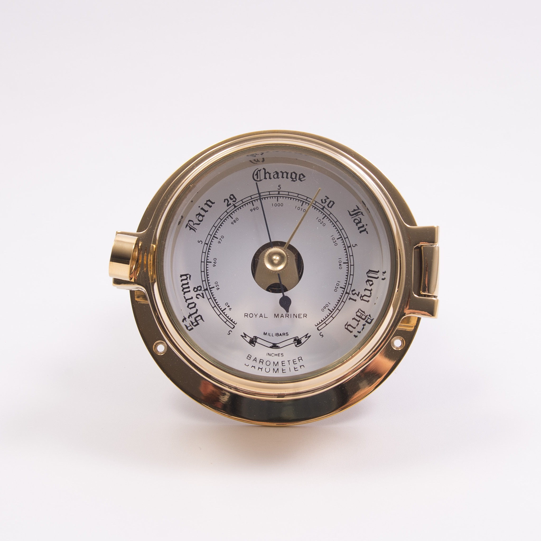 Royal Mariner Channel Barometer Brass