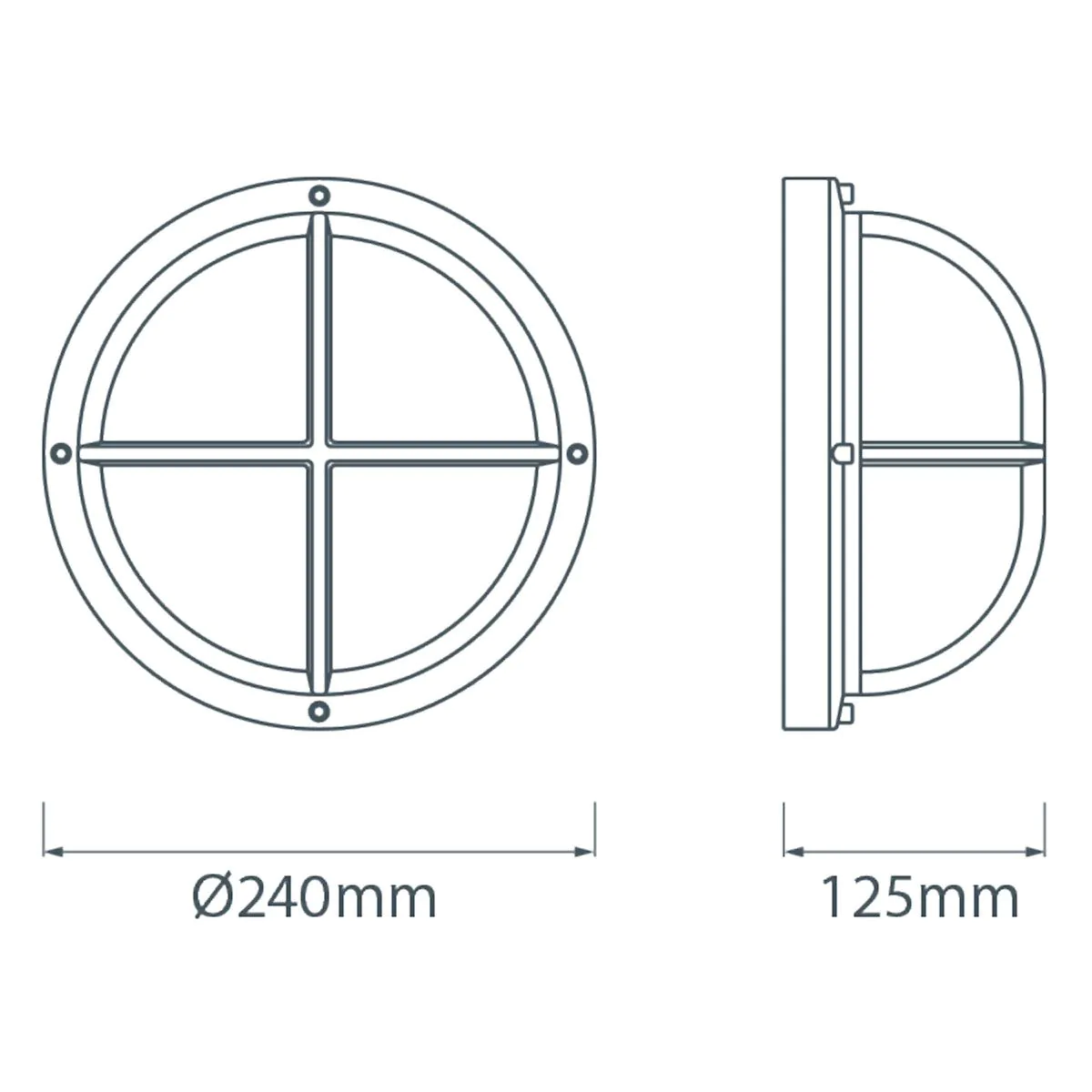 Round Bulkhead Light Brass with Clear Glass