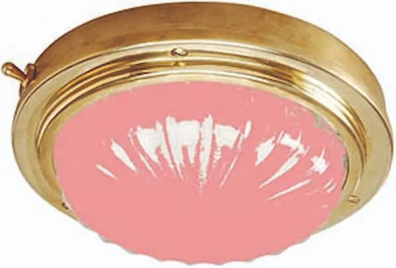 Davey and Co. Deck Head Light Brass c/w Switch and Red/White LED bulb