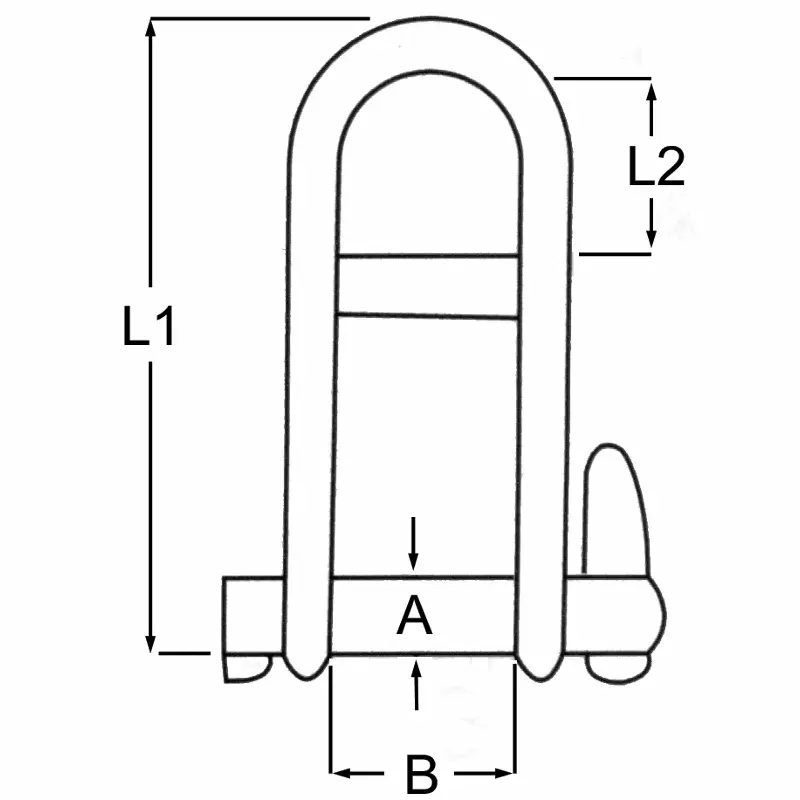 Stainless Steel Key Pin Shackle with Bar