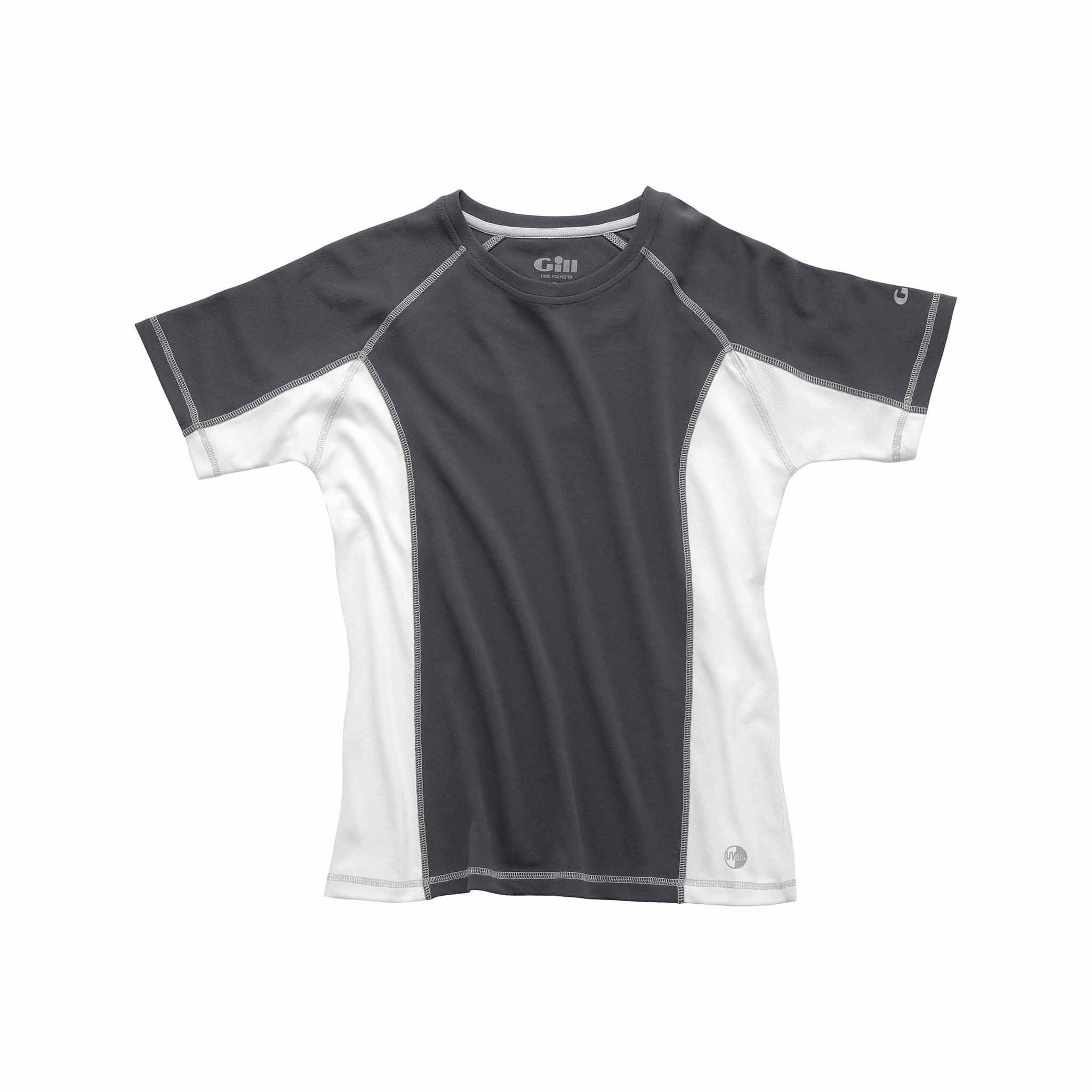 Gill Women's UV Tec Crew Neck T Shirt Ash/White Size 10