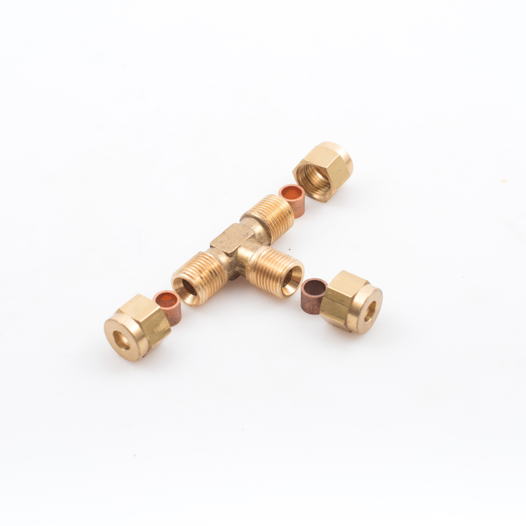 Tees Pipe Compression Brass