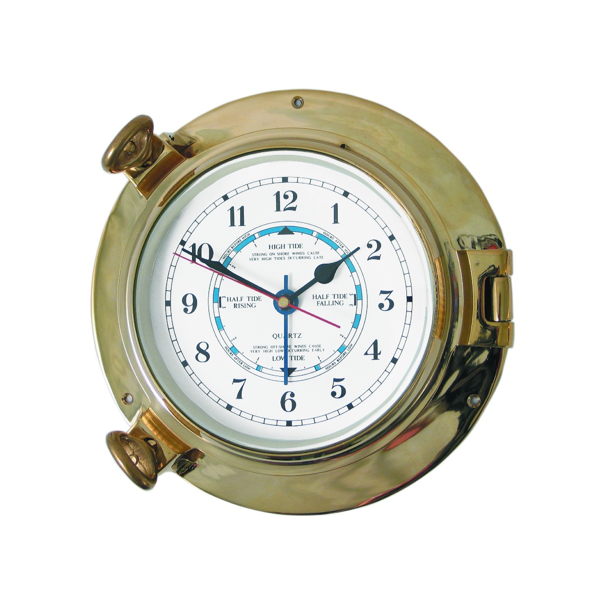 Royal Mariner Porthole Tide Clock 6" Brass