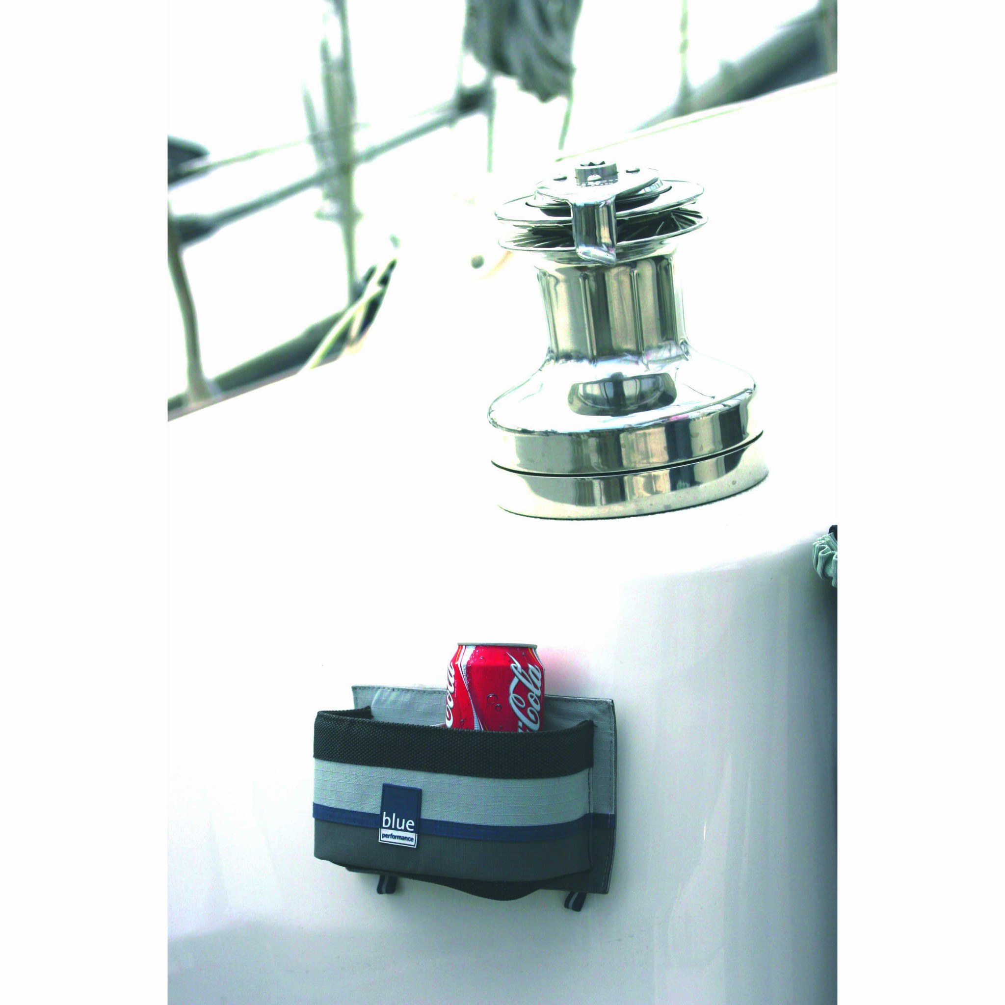 Blue Performance Can Holder With Hooks