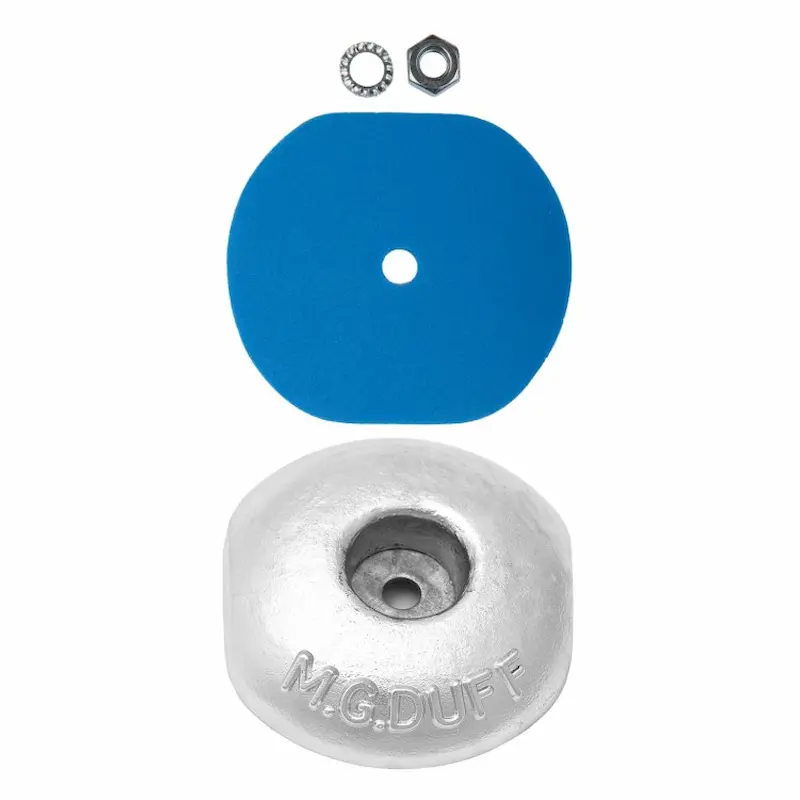 MGDUFF ZD58KIT Zinc Disc Hull Anode 2.2kg, Backing Pad, Nut & Washer