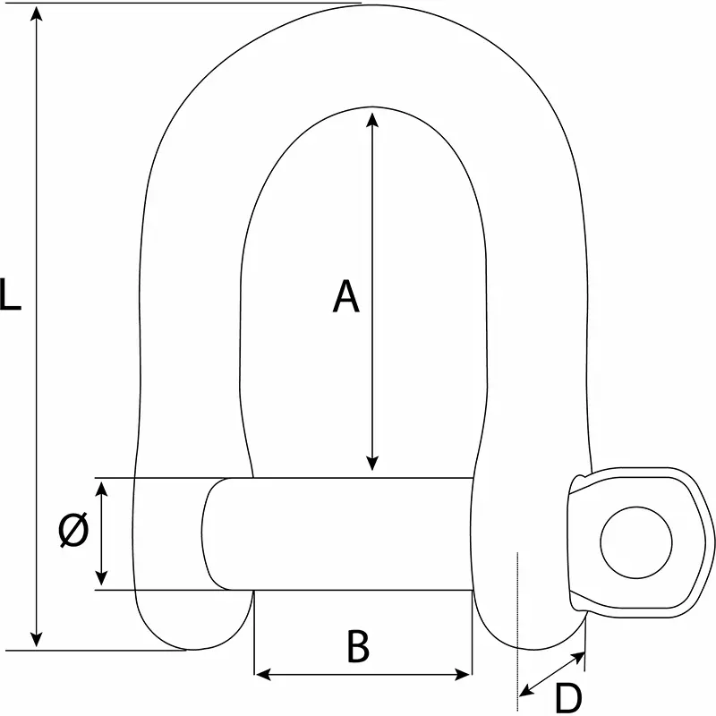 Wichard Forged Stainless Steel Captive Pin D Shackle
