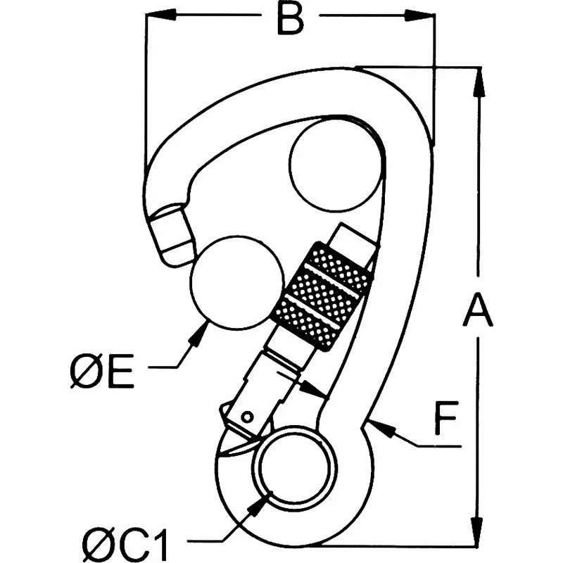 Kong Stainless Steel Screw Lock Carabiner Load Rated