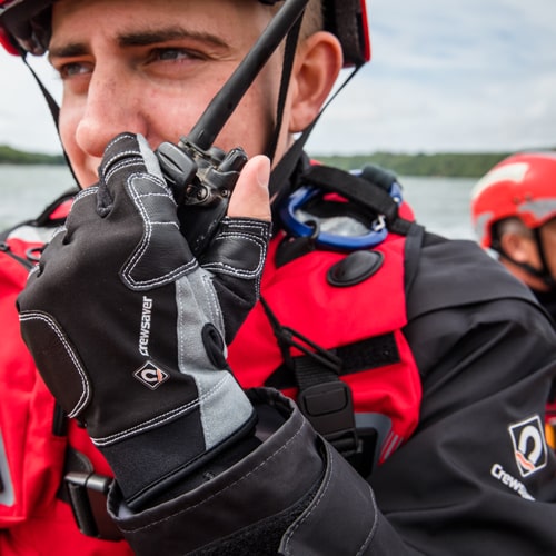 Crewsaver Short Finger Glove Black Junior