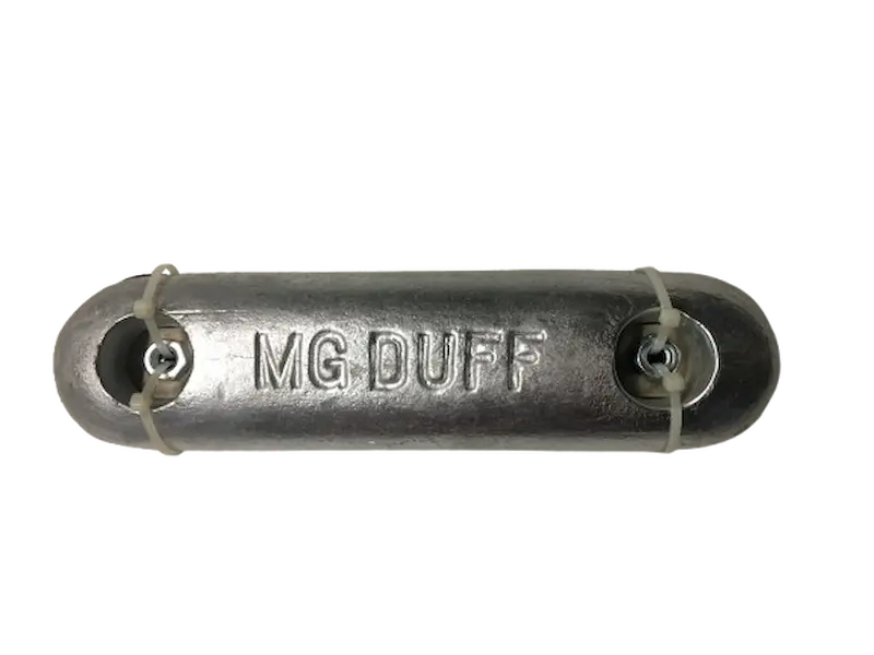 MGDUFF AD78BXKIT Aluminium Bar Hull Anode 1.85kg Backing Pad, Nuts & Washers