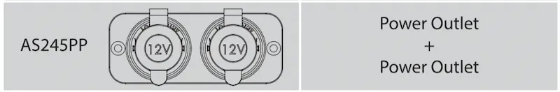 Marine Grade Flush Mount Panel with Dual 12v Power Sockets AS245PP