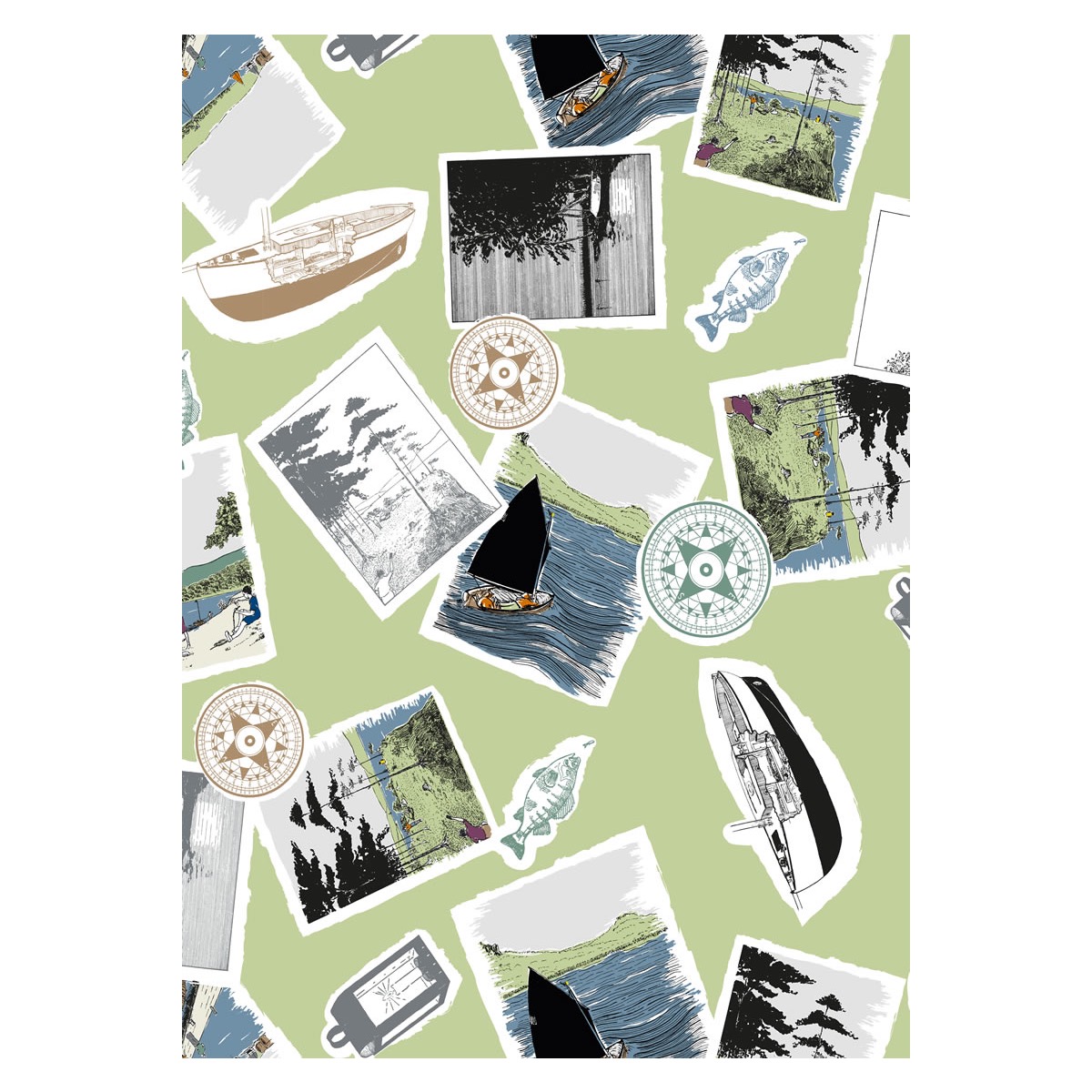 Swallows & Amazons Tea Towel Mosaic Montage