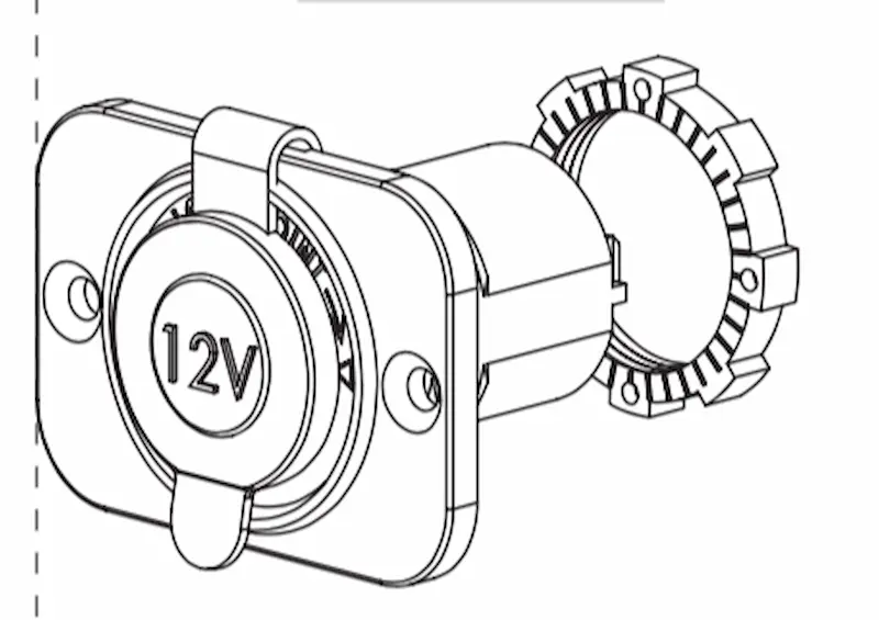 Marine Grade Cigarette Lighter 12v Power Socket Illuminated YIS AS212L