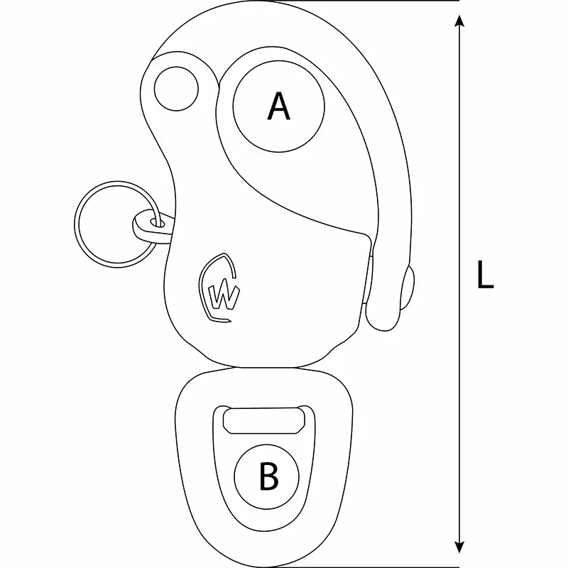 Wichard Forged Stainless Steel Swivel Eye Snap Shackle 70mm 2473