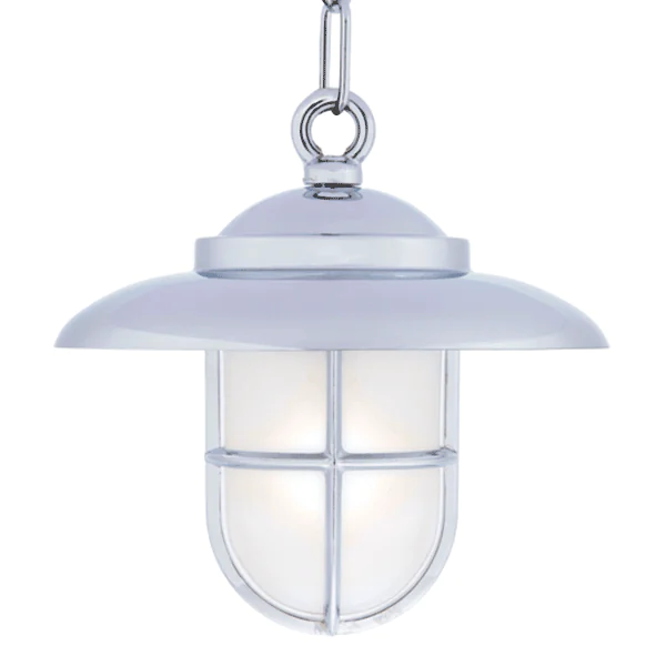 Ceiling Light with Grille Chrome Clear Glass (with Chain & Ceiling Rose)