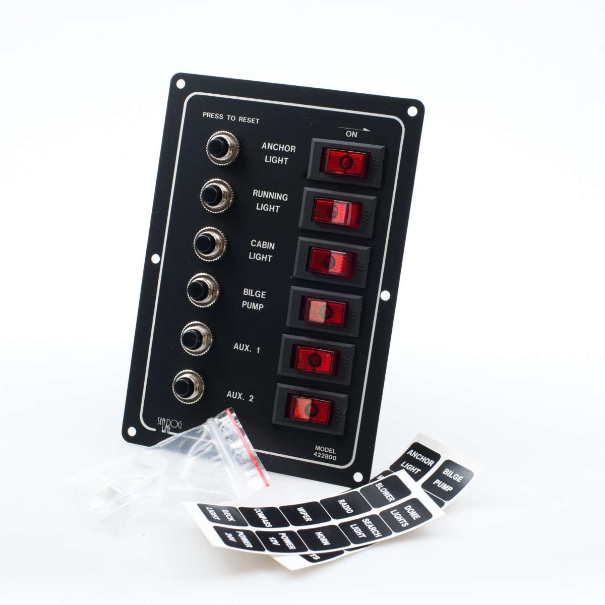 Switch Panel Aluminium 6 Breaker 12v | Switch & Fuse Panels | Switch