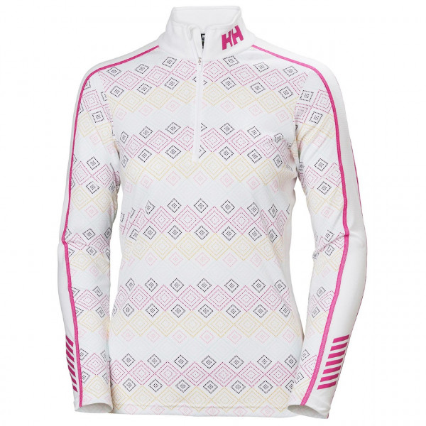 Helly Hansen Womens Lifa Active Graphic 1/2 Zip Top White Dotted Print 48392