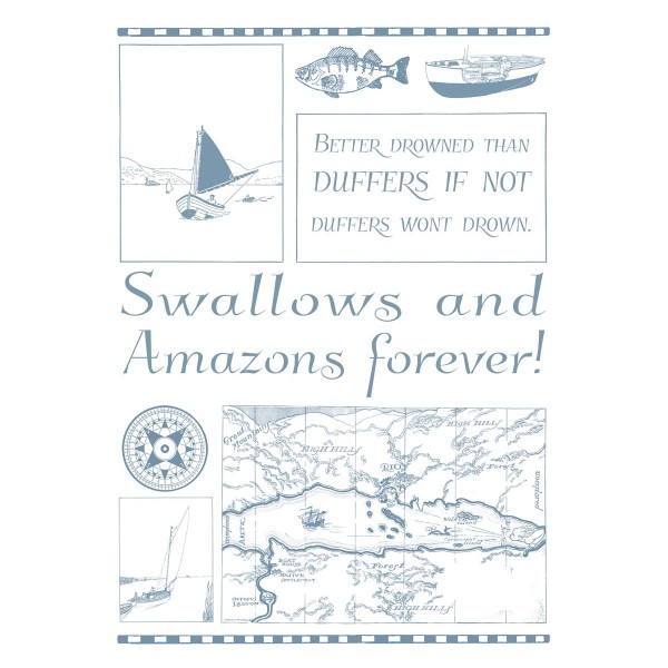 Swallows & Amazons Tea Towel 'Duffers' Montage