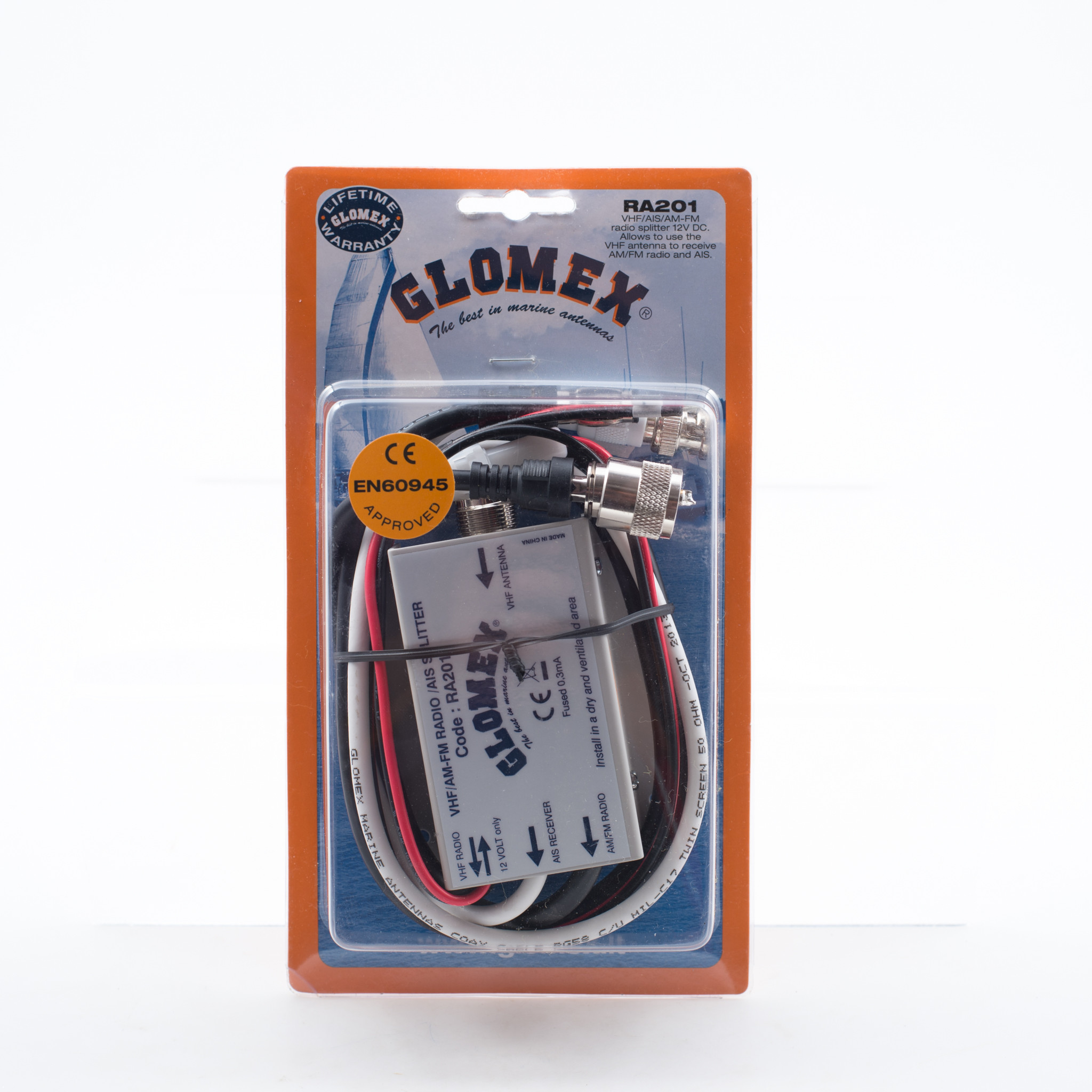 Glomex VHF, AMFM and AIS Antenna Splitter RA201 Splitters AIS