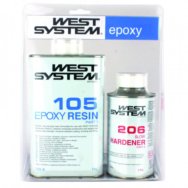 West System Epoxy A Pack 105A Resin and 206A Slow Hardener 1.2kg