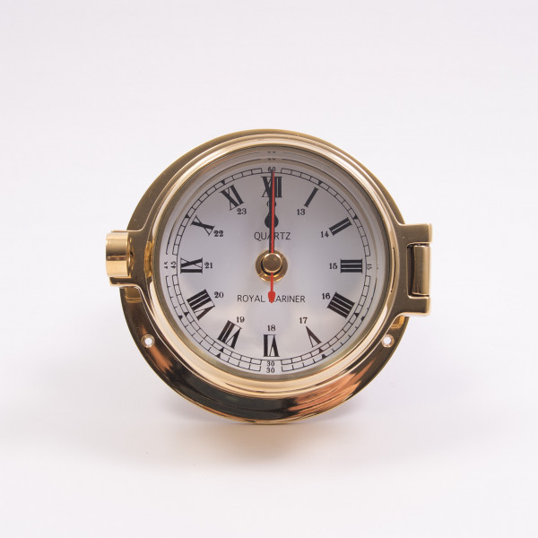 Royal Mariner Channel Clock Brass