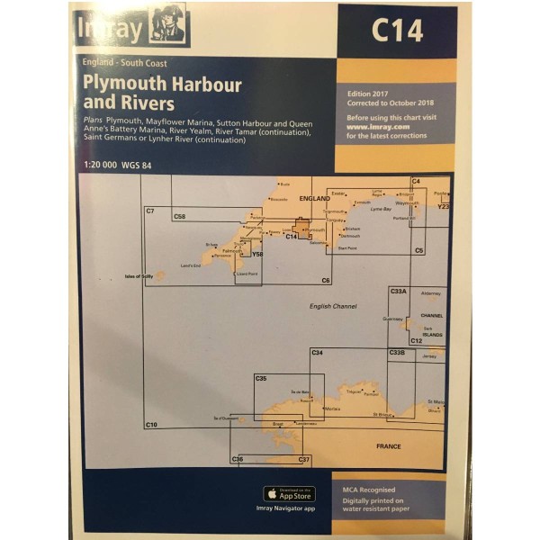 Imray C14 Plymouth Harbours and Rivers Edition 2017 Corrected to October 2018