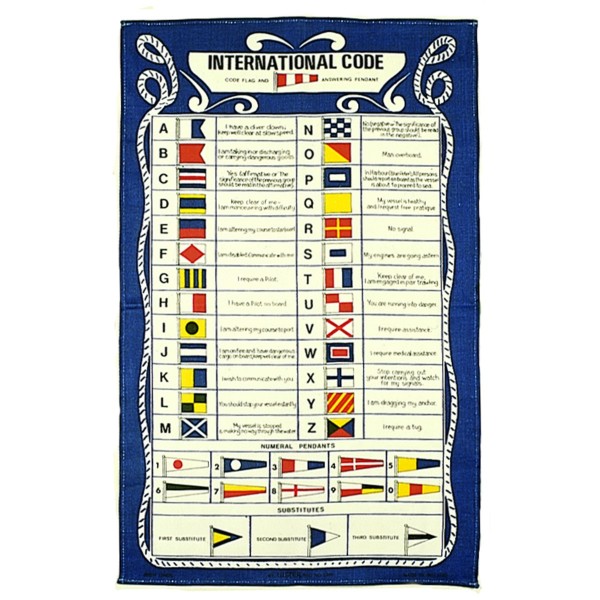 Galley Cloth Tea Towel 'Code Flags' Design