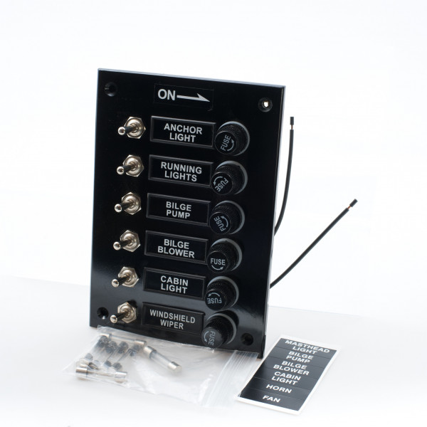 Switch Panel Bakelite 6 Gang 12v