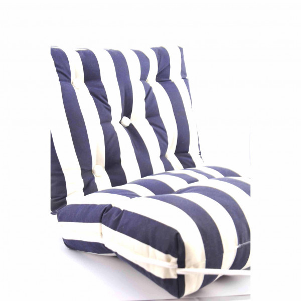 Kapok Cushion Double Blue/White